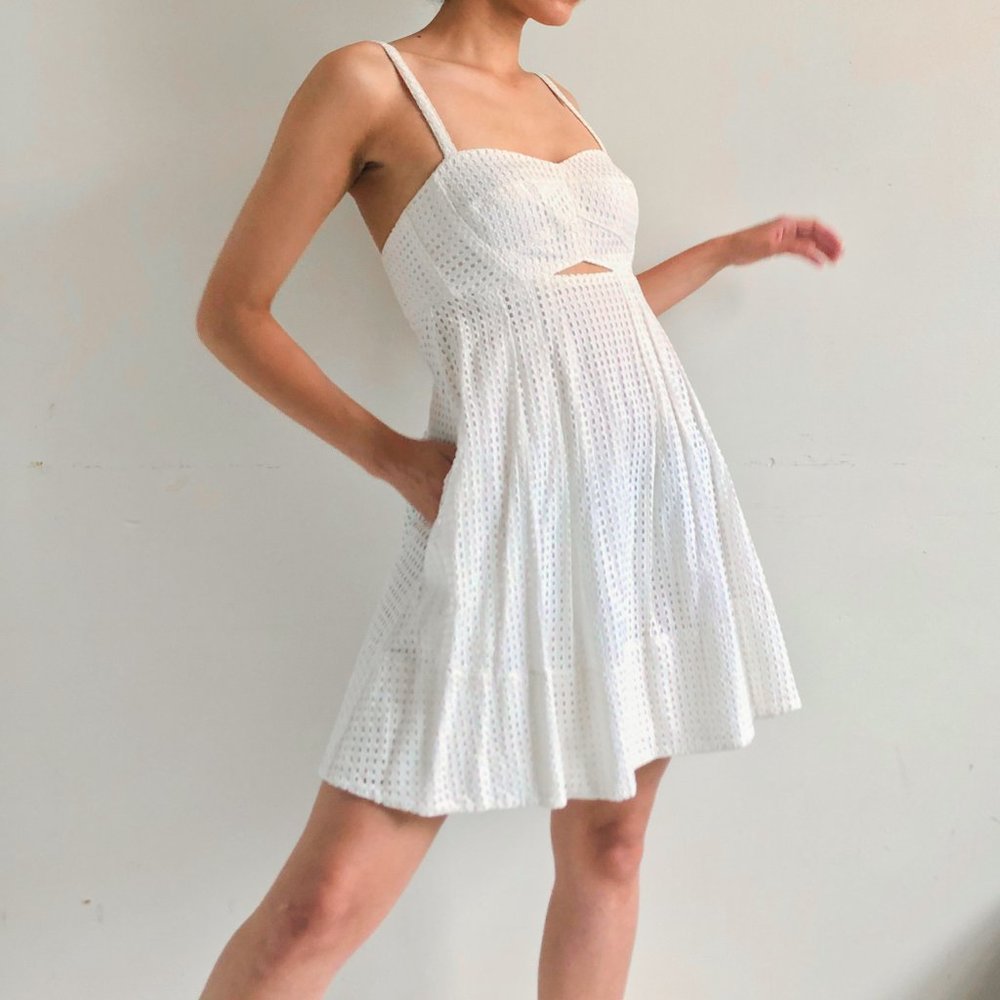 White cut out mini dress